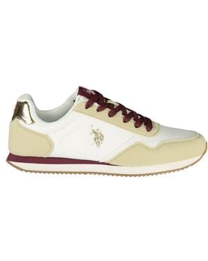 U.S. POLO ASSN. White Polyurethane 's Trainer - Metallic