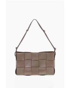 Bottega Veneta Leather Intreccio Shoulder Bag - Brown