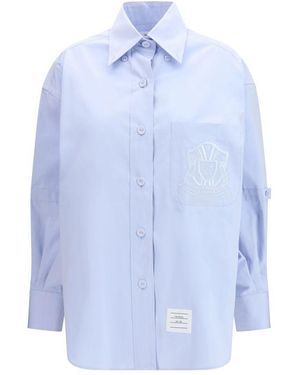 Thom Browne Blue Cotton Pattern Shirt