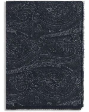 Etro Black Modal Scarf - Blue