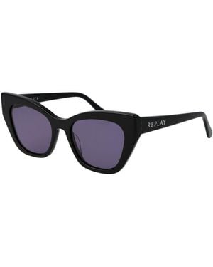 Replay Black Plastic Sunglasses