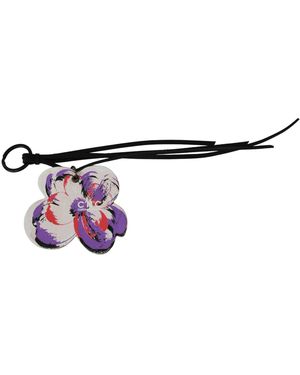 CoSTUME NATIONAL Leather Butterfly Logo Keyring C'n'c Keychain - Black