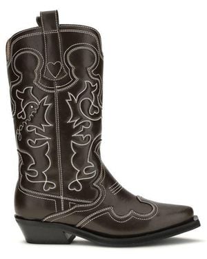 Ganni Bicolor Polyethylene Ankle Boots - Black