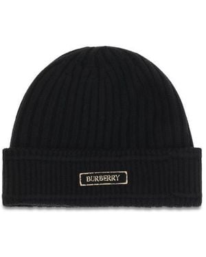 Burberry Black Wool Oves Aries Beanie