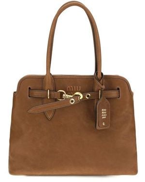 Miu Miu Brown Calf Leather Bos Taurus Shoulder Bag