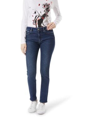 Gas Blue Cotton Slim Fit Jeans