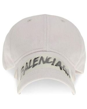 Balenciaga White Cotton Cap (baseball Hat)