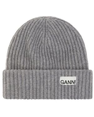 Ganni Beanie Cap - Grey