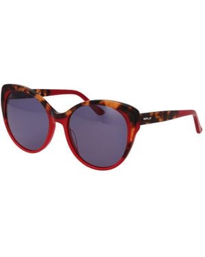 Replay Plastic Sunglasses - Red