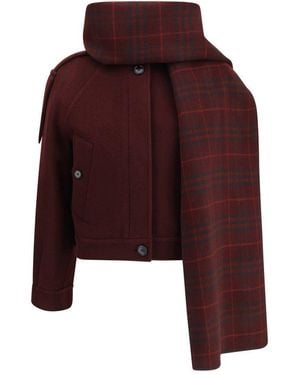 Burberry Bordeaux Wool Coat - Red