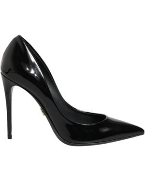 Dolce & Gabbana Black Calf Leather Stiletto Heels Court Shoes Shoes