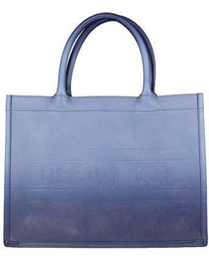 Dior Blue Calfskin Tote Bag