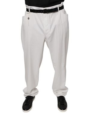 Brunello Cucinelli Cotton Dress Tapered Trousers - Grey