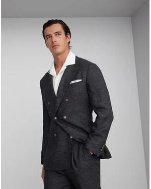 Brunello Cucinelli Black Linen Blazer - Grey