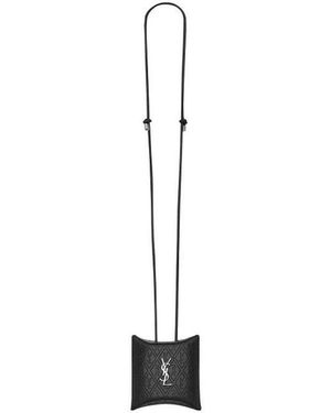 Saint Laurent Black Calfskin Airpod Holder - Multicolour