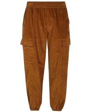 Marcelo Burlon Velvet Trousers - Brown