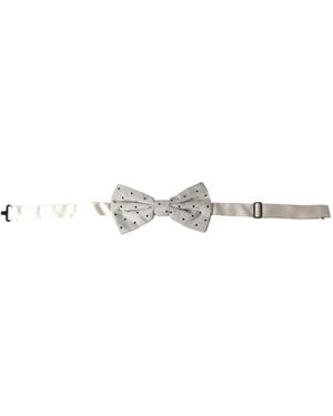 Dolce & Gabbana Dolce & Gabbana Polka Dot Polyester Bow Tie - White