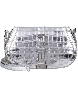 Versace Grey Leather Shoulder Bag