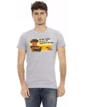 TRUSSARDI ACTION Grey Cotton Men T - White