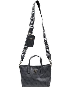 Guess Grey Polyethylene Handbag - Black