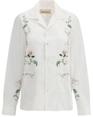 BAZISZT Embroide Shirt - White