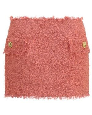 Balmain Multicolour Wool Oves Aries Mini Skirt - Red