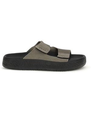 Veja Bicolour Calf Leather Bos Taurus Flat Sandals - Black