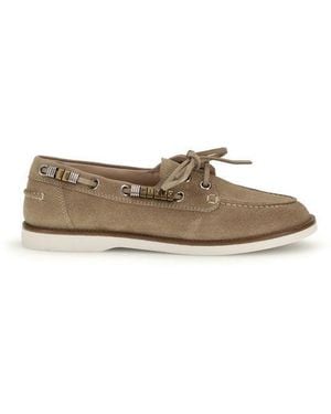 Pinko Beige Calf Leather Bos Taurus Slip - Natural