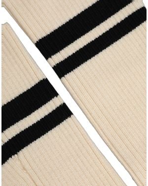 Dolce & Gabbana Cream Wool Thigh High Leg Warmer Accessory Socks - Black