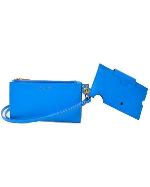 Off-White c/o Virgil Abloh Blue Leather Shoulder Bag