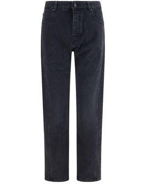 Balmain Black Cotton Straight - Blue