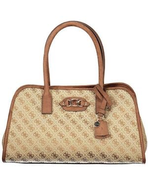 Guess Beige Polyester Handbag - Natural