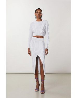 Patrizia Pepe White Viscose Midi Skirt