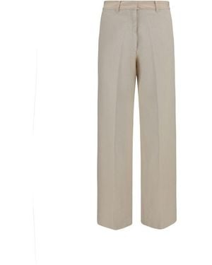 forte_forte Beige Cotton Chino Trousers - Grey