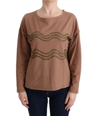 John Galliano Cotton Studded Sweater - Brown