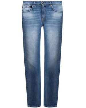 Versace Cotton Logo Denim Jeans - Blue