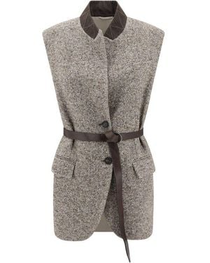 Brunello Cucinelli Wool Gilet - Grey