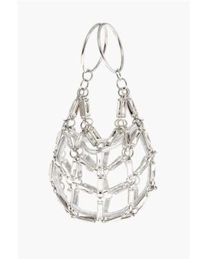 DSquared² Rhinestoned Net Jewel Clutch - White