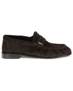 Saint Laurent Brown Calf Leather Bos Taurus Slip - Black