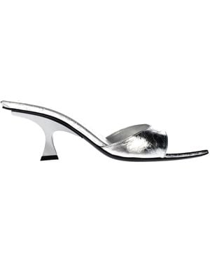 The Attico Leather Flat Sandals - Metallic