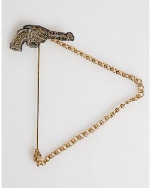 Dolce & Gabbana Lapel Pin Brass Copper Revolver Men Accessories Brooch - Multicolour
