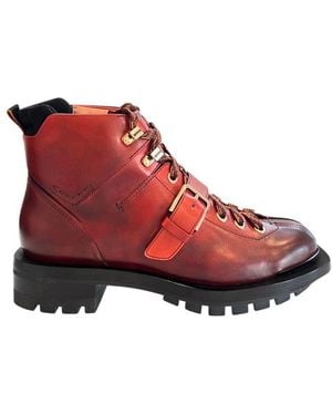 Santoni Red Leather Boot