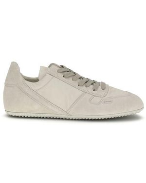 Rick Owens Grey Calf Leather Bos Taurus Low Top Trainers - White