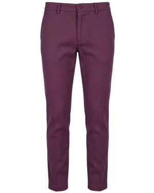 Trussardi Red Cotton Men Trousers - Purple