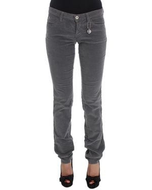 CoSTUME NATIONAL Grey Cotton Super Slim Corduroys Jeans