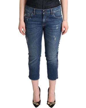 Dolce & Gabbana Elegant Mid-Waist Cropped Denim - Blue