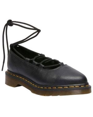 Dr. Martens Black Leather Platform Court Shoes