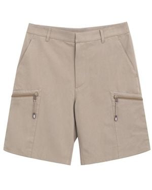 Dior Beige Cotton Cargo Shorts - Gray