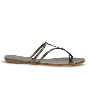 Pedro Garcia Brown Calf Leather Bos Taurus Flat Sandals - Multicolour
