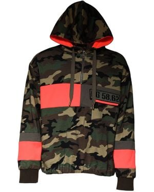 Dolce & Gabbana Camouflage Hooded Sweatshirt Jumper - Red